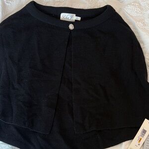 Eliza J Black Knit Cardigan with Rhinestone Button